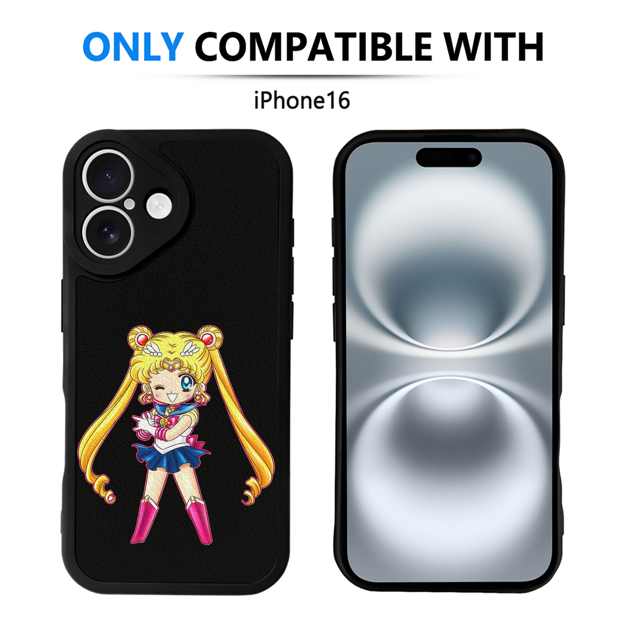 （画像用） 美少女戦士セーラームーン 月野 うさぎ つきの うさぎ Sailor Moon Tsukino Usagi 【iPhone 16シリーズ対応】シリコンスマホケース（レザー調） 材質：シリコン
